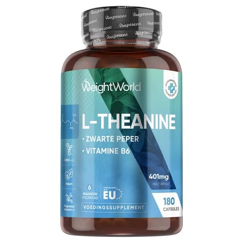 L-Theanine - 400 mg Met Vitamine B6 en zwarte peper - Aminozuur supplementen