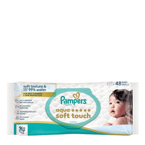 Pampers Aqua Soft Touch Baby Vochtige Doekjes - 48 stuks