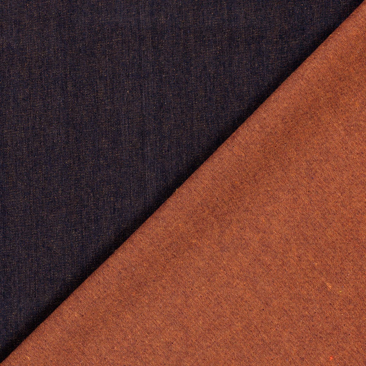 Oranje denim stof - katoen mix Stoffen - oranje - 160 cm breed