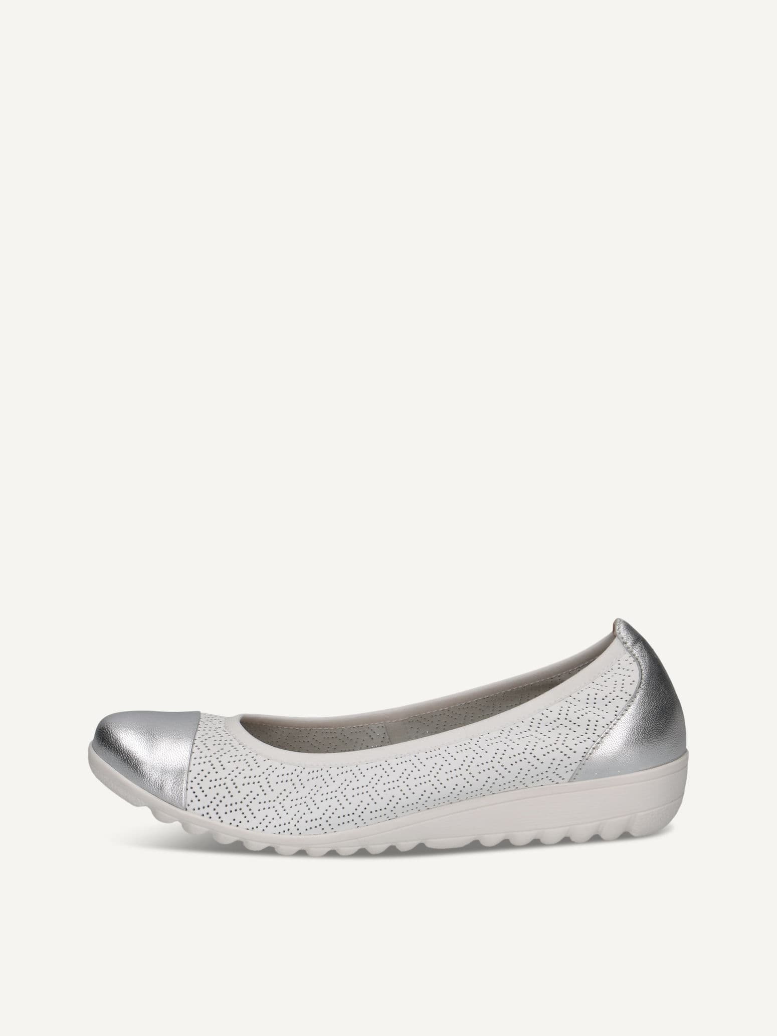 CAPRICE Ballerina, white, made of Leather, Size 36