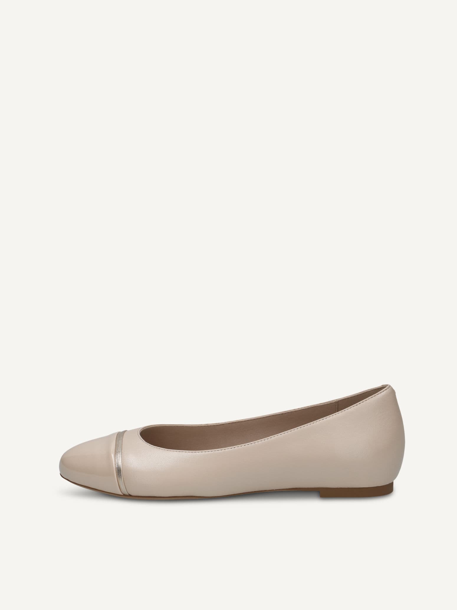 CAPRICE Ballerina, beige, made of Leather and textile with Block heel, Size 40