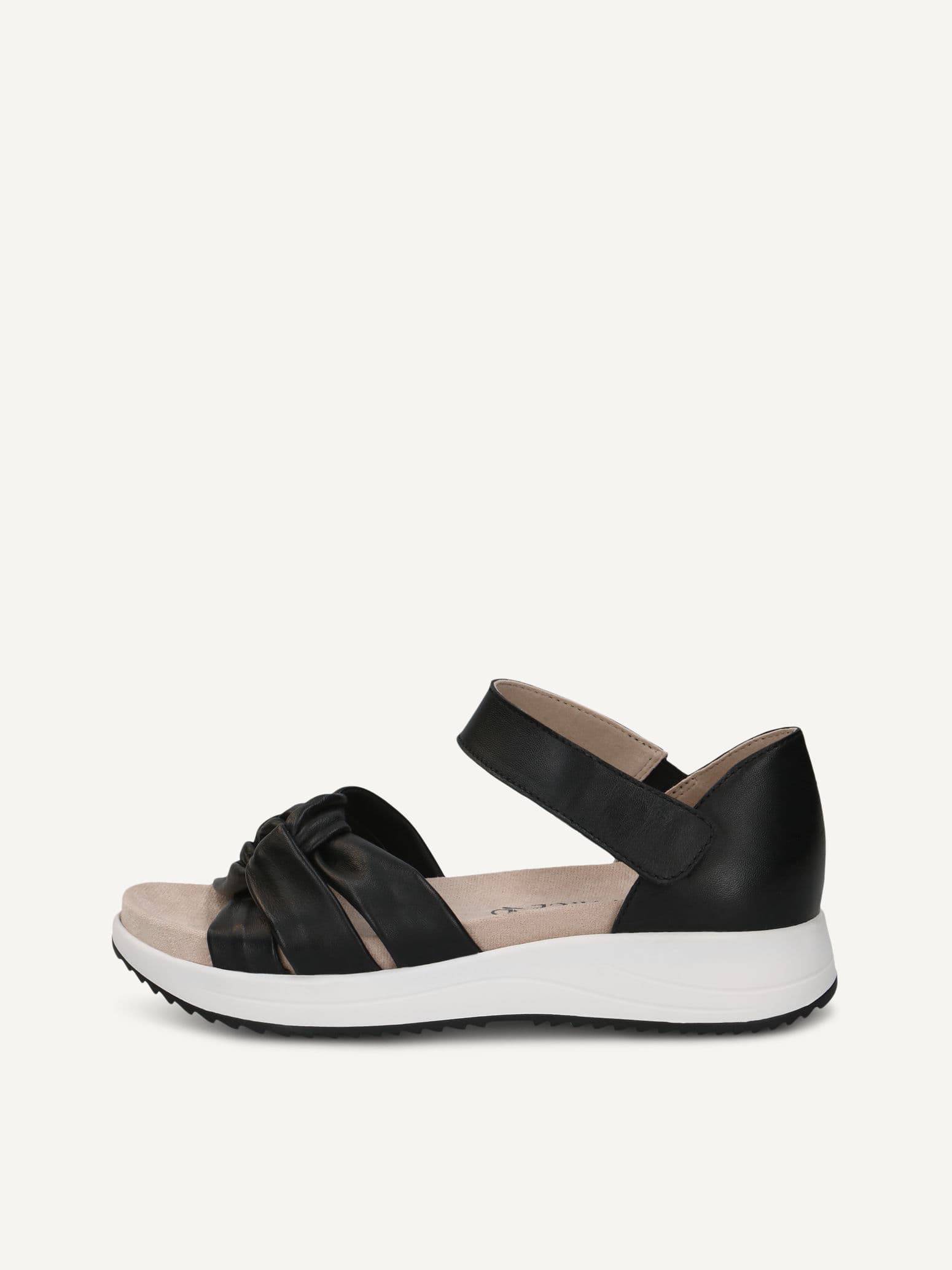 CAPRICE Sandal, black, made of Leather without heel, Size 36