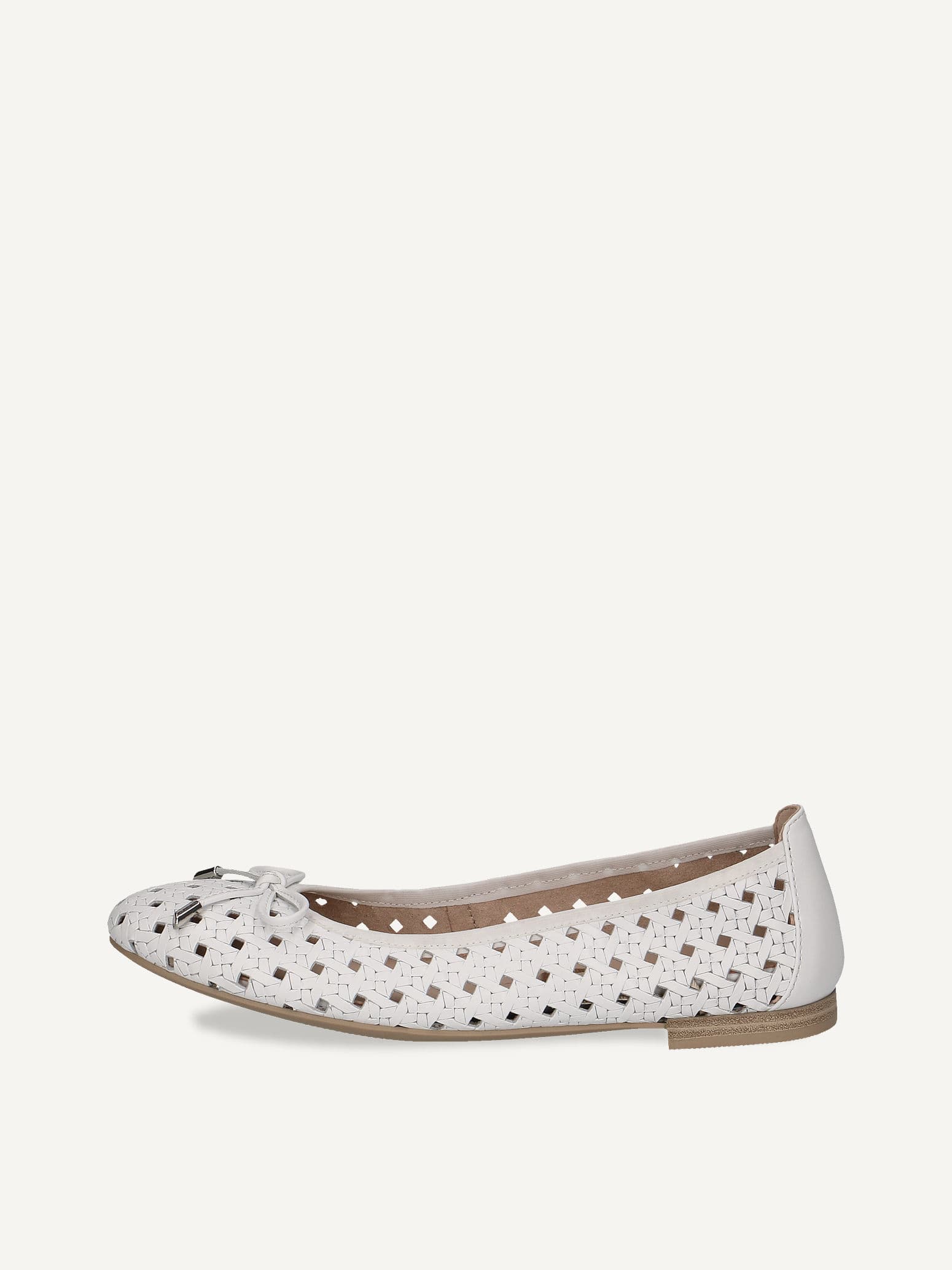 CAPRICE Ballerina, white, made of Leather with Block heel, Size 41