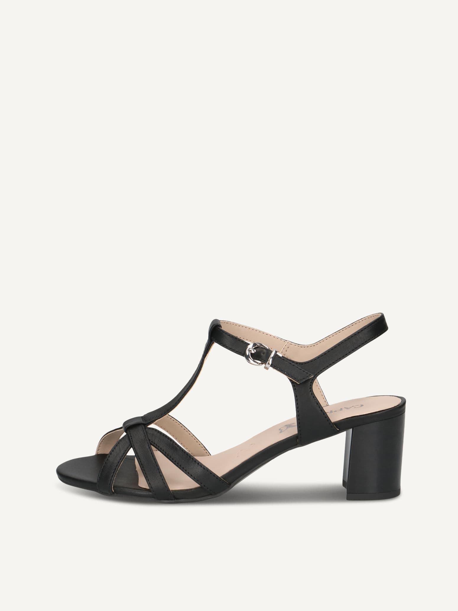 CAPRICE Heeled sandal, black, made of Leather with Block heel, Size 37.5