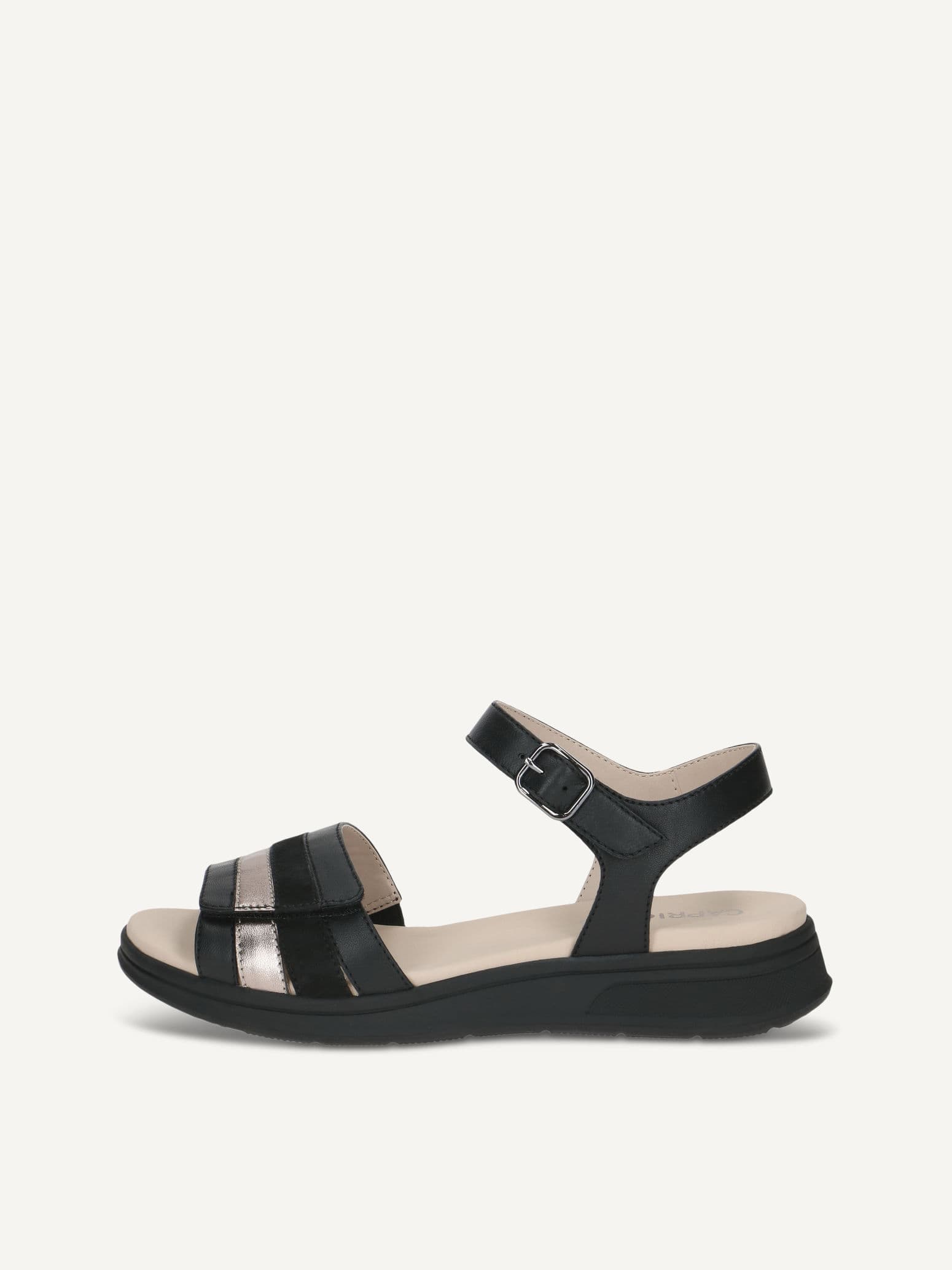 CAPRICE Sandal, black, made of Leather without heel, Size 41