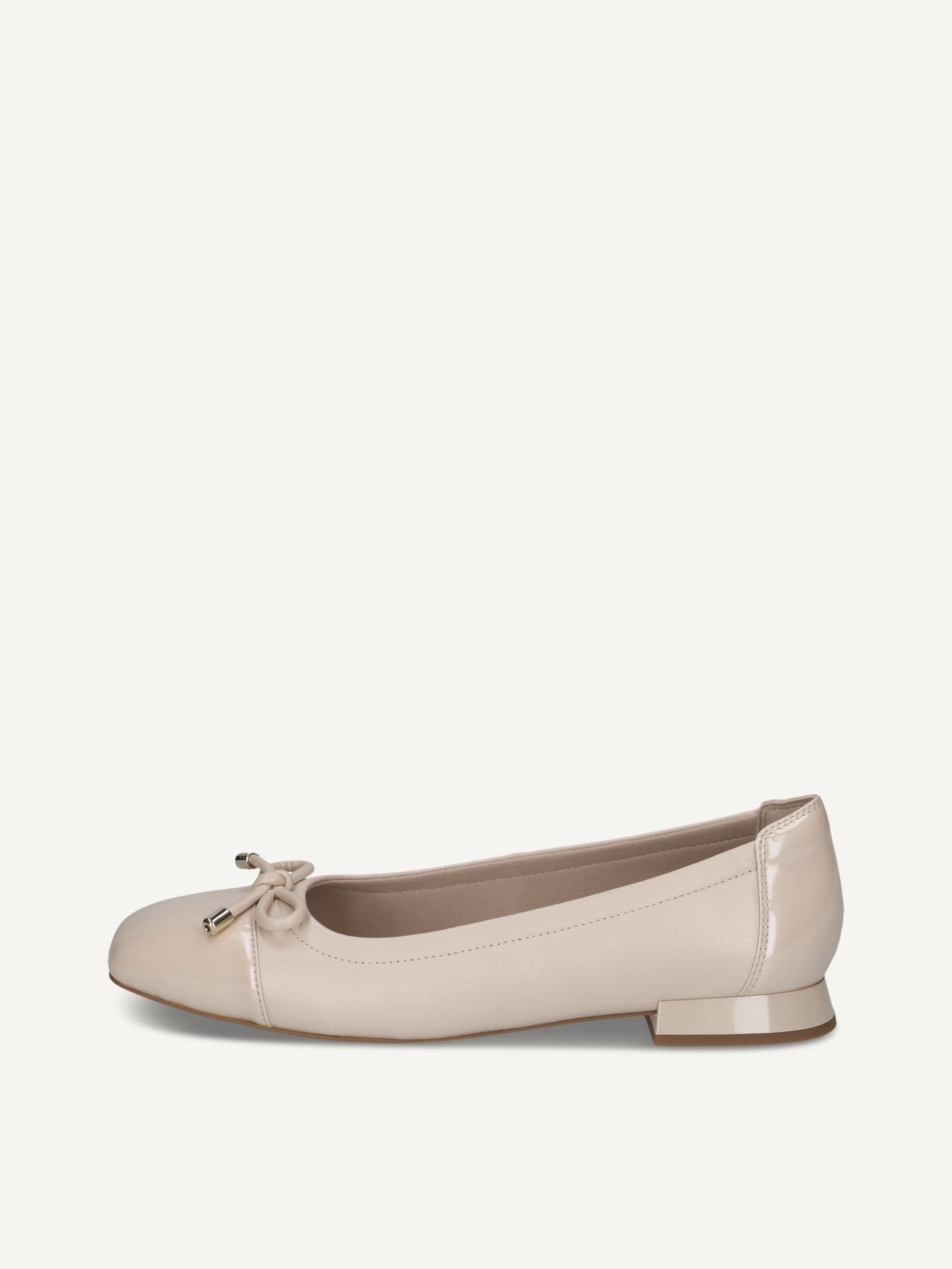 CAPRICE Ballerina, beige, made of Leather with Trapeze heel, Size 36