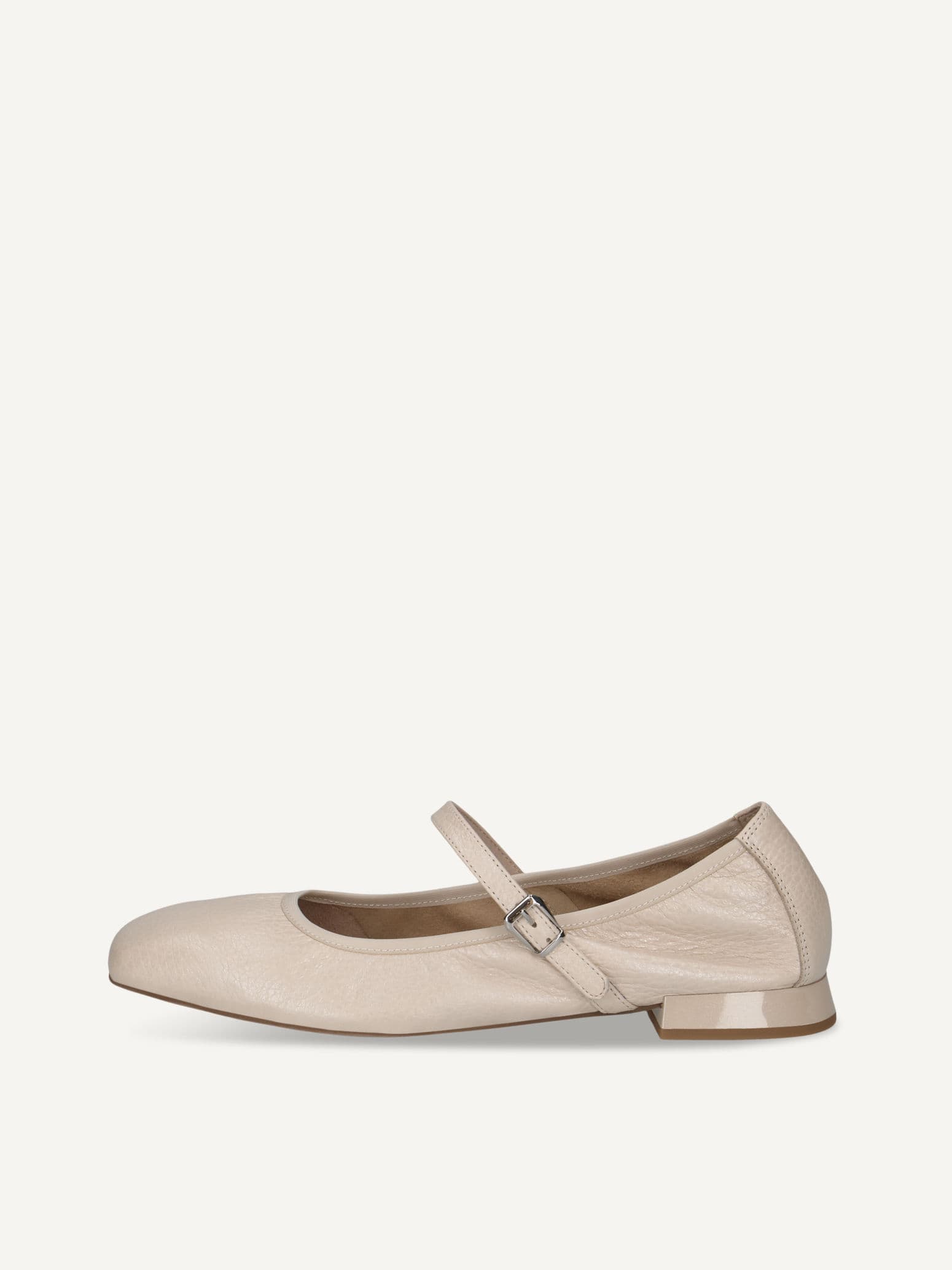 CAPRICE Ballerina, beige, made of Leather with Trapeze heel, Size 38
