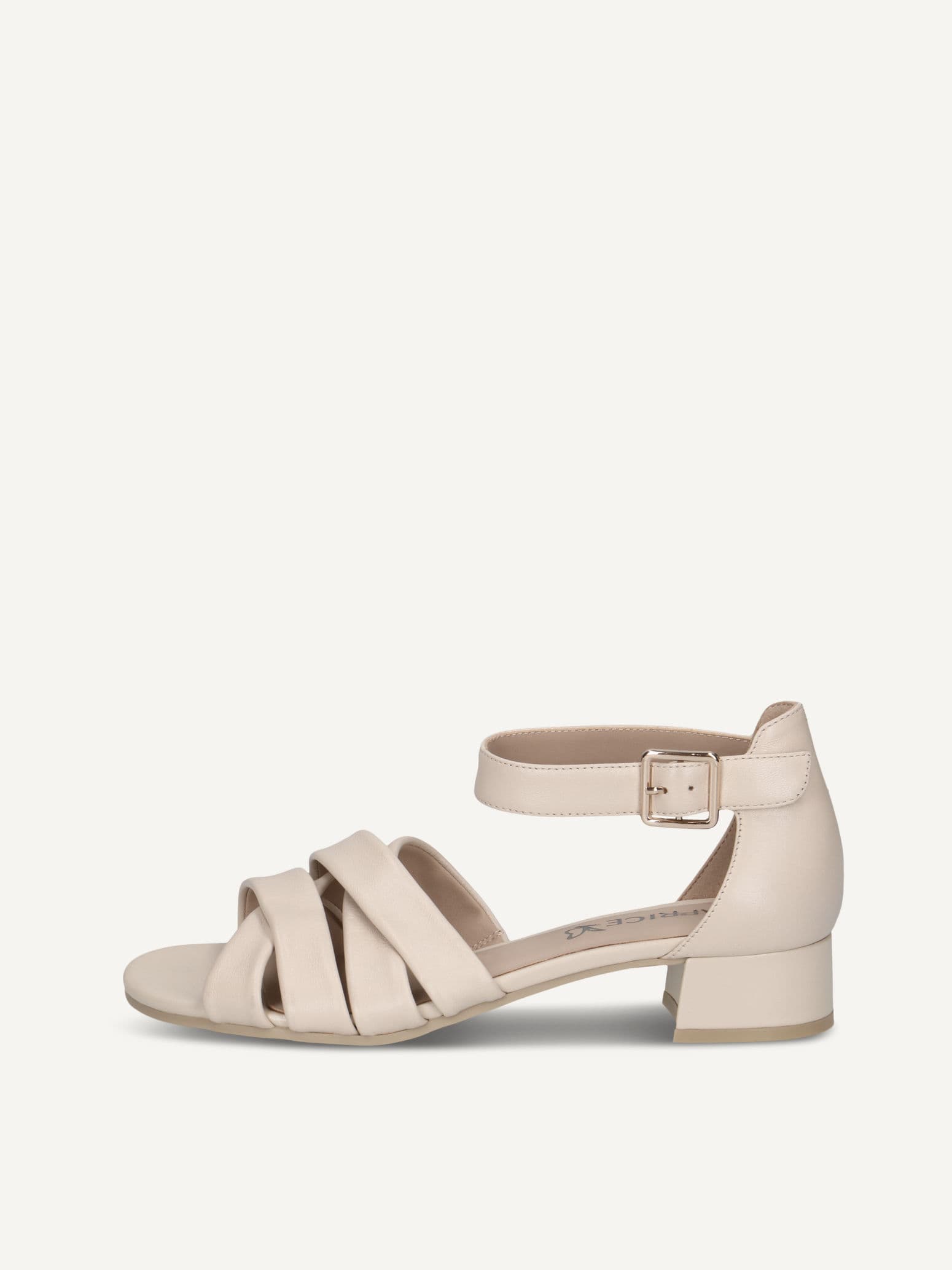 CAPRICE Heeled sandal, beige, made of Leather with Block heel, Size 39