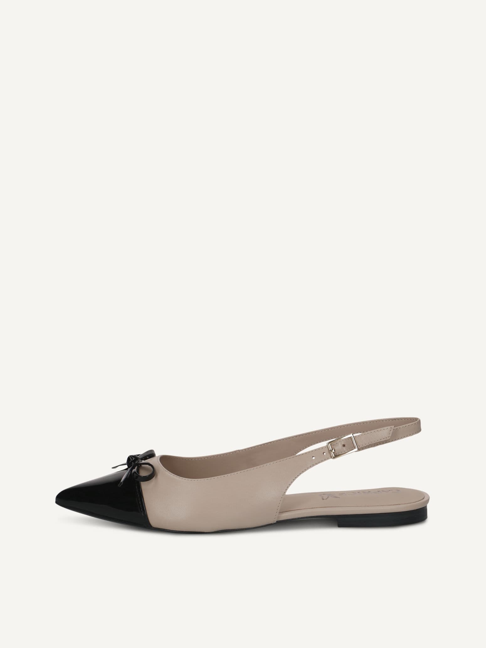 CAPRICE Ballerina, beige, made of Leather and textile with Block heel, Size 36