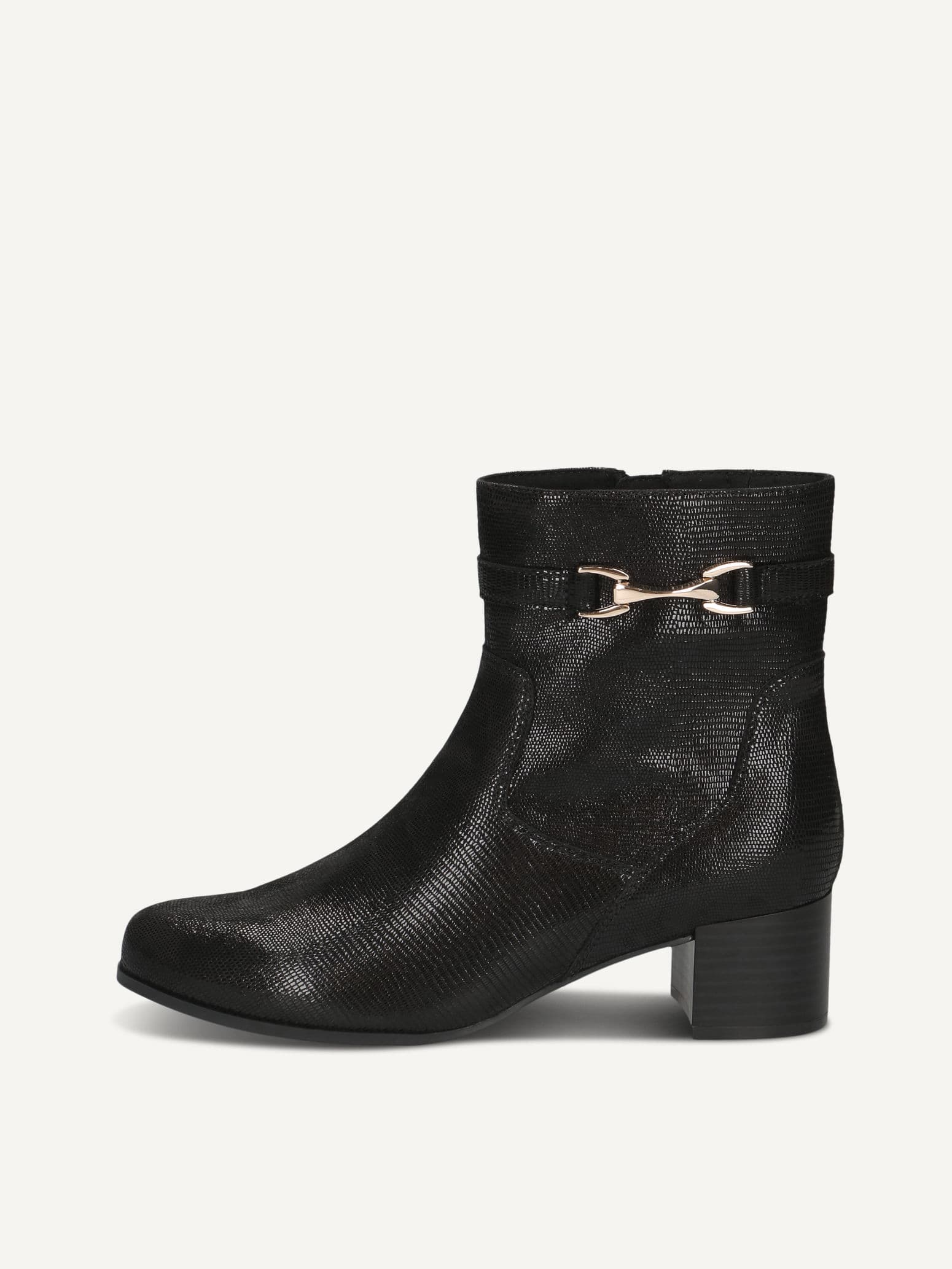CAPRICE Bootie, black, made of Leather with Block heel, Size 40