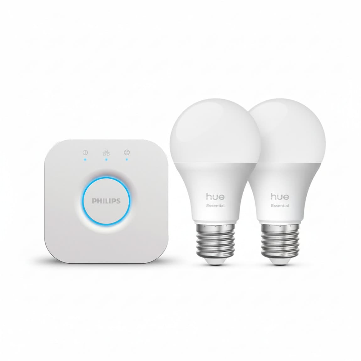 Philips Hue Essential Starter Kit - wit and Color Ambiance - E27 - 2 Pack + Hue Bridge - Wit