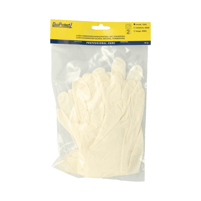 Duoprotect Handschoen latex poedervrij S 10 Stuks