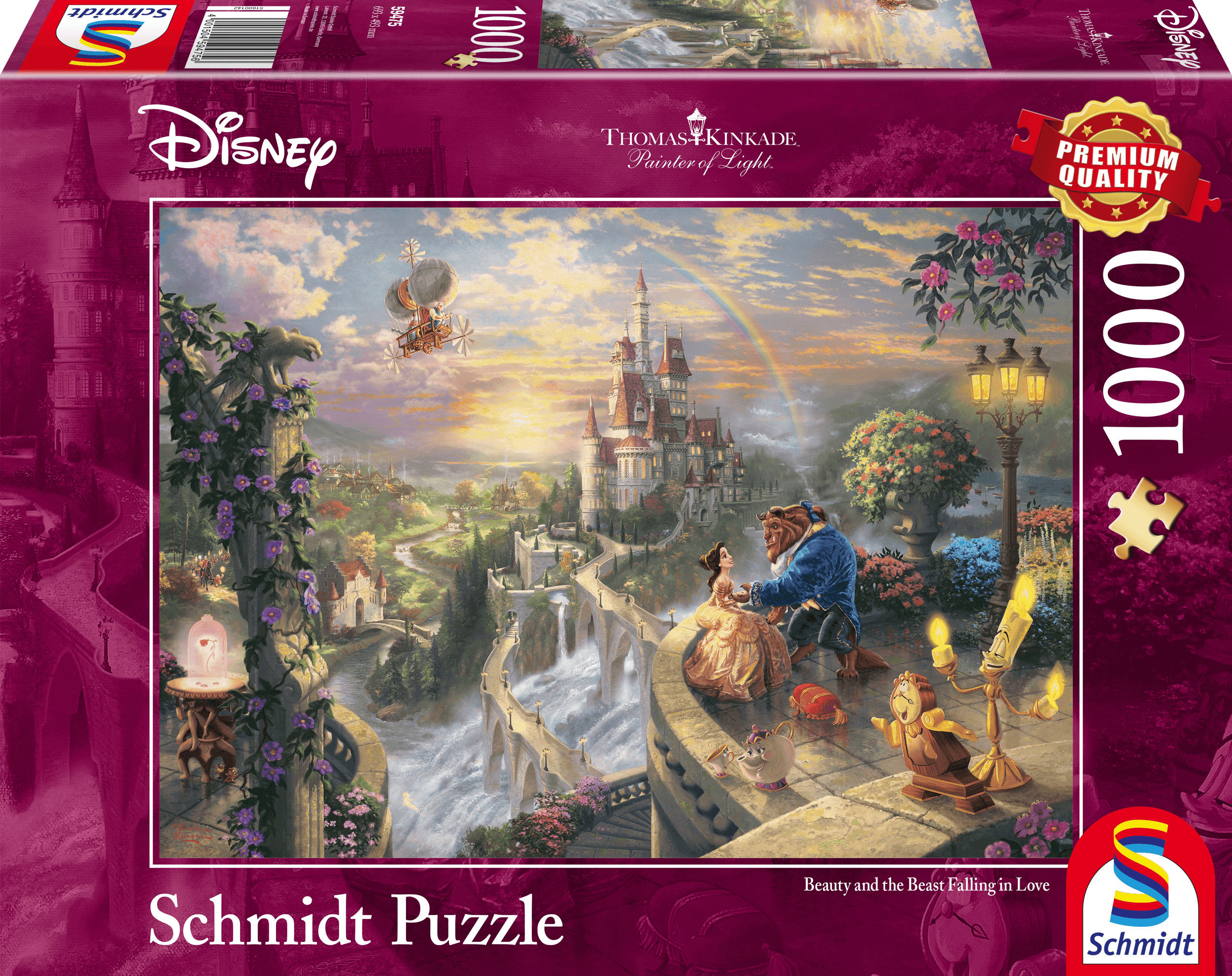 Disney Beauty and the Beast falling in love, 1000 stukjes - Puzzel