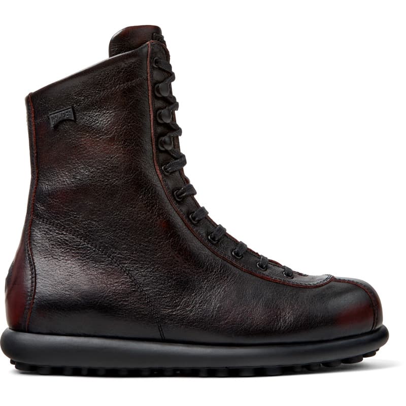 CAMPER Pelotas - Bottes pour Femme - Bourgogne,Noir, taille 38, Cuir lisse