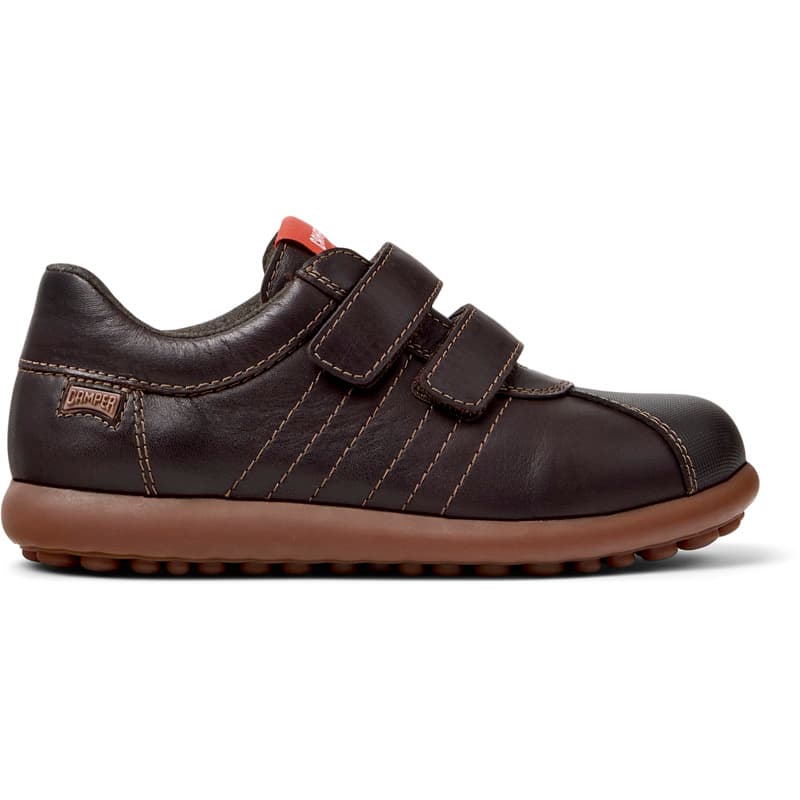 CAMPER Pelotas - Chaussures casual chic pour Filles - Marron, taille 27, Cuir lisse/Tissu en coton