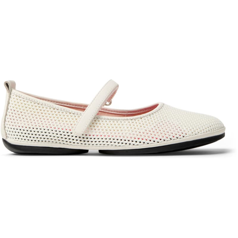 CAMPER Right Nina - Ballerines pour Femme - Blanc, taille 41, Tissu en coton/Cuir lisse