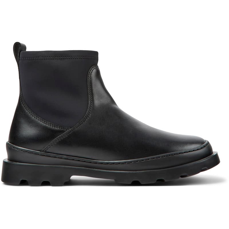 CAMPER Brutus - Bottines pour Femme - Noir, taille 35, Cuir lisse/Tissu en coton