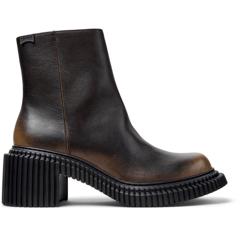 CAMPER Pix London - Bottines pour Femme - Noir,Marron, taille 37, Cuir lisse