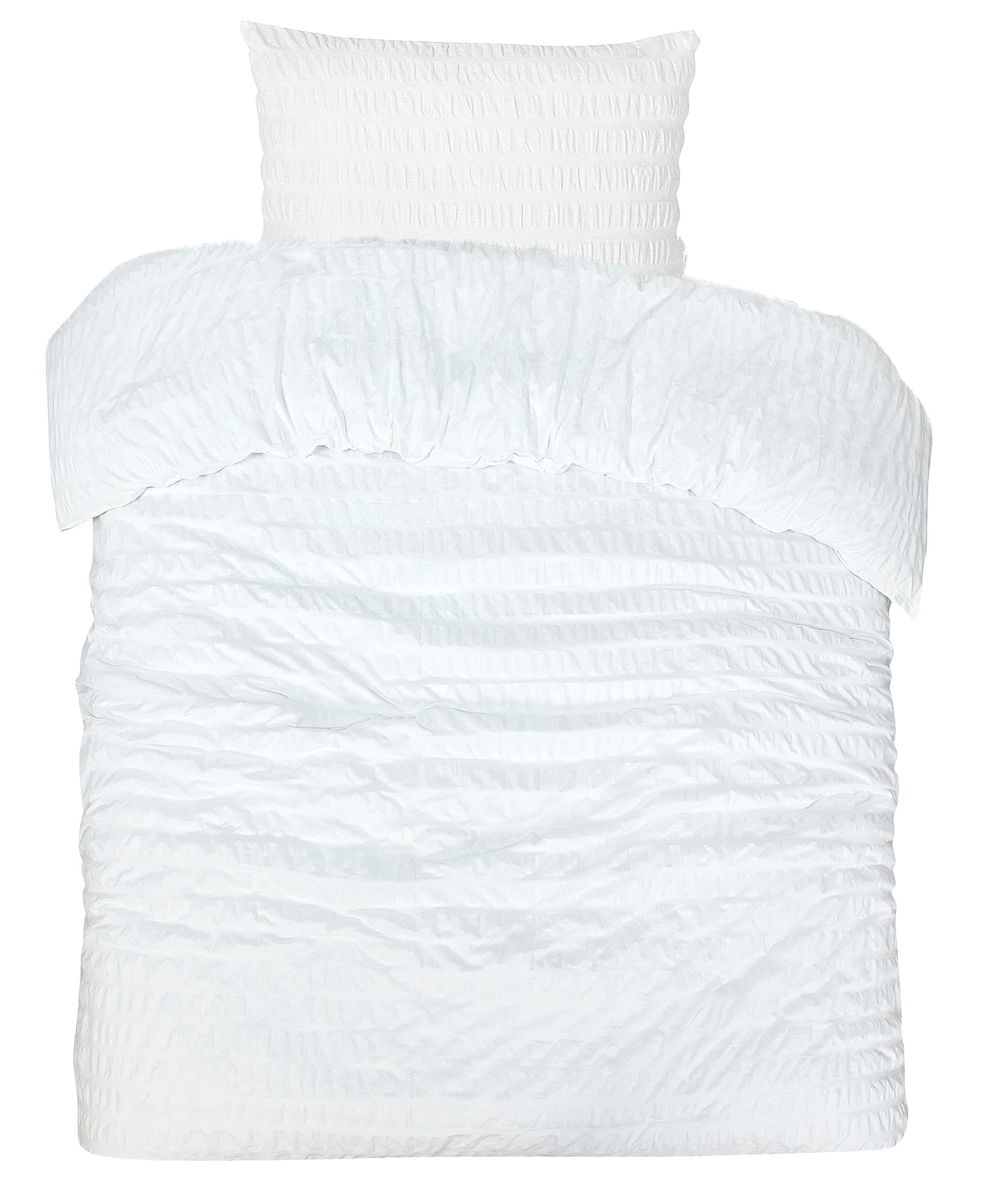 Dekbedovertrek Seersucker Deluxe - 100% katoensatijn - 140x200/220 - wit