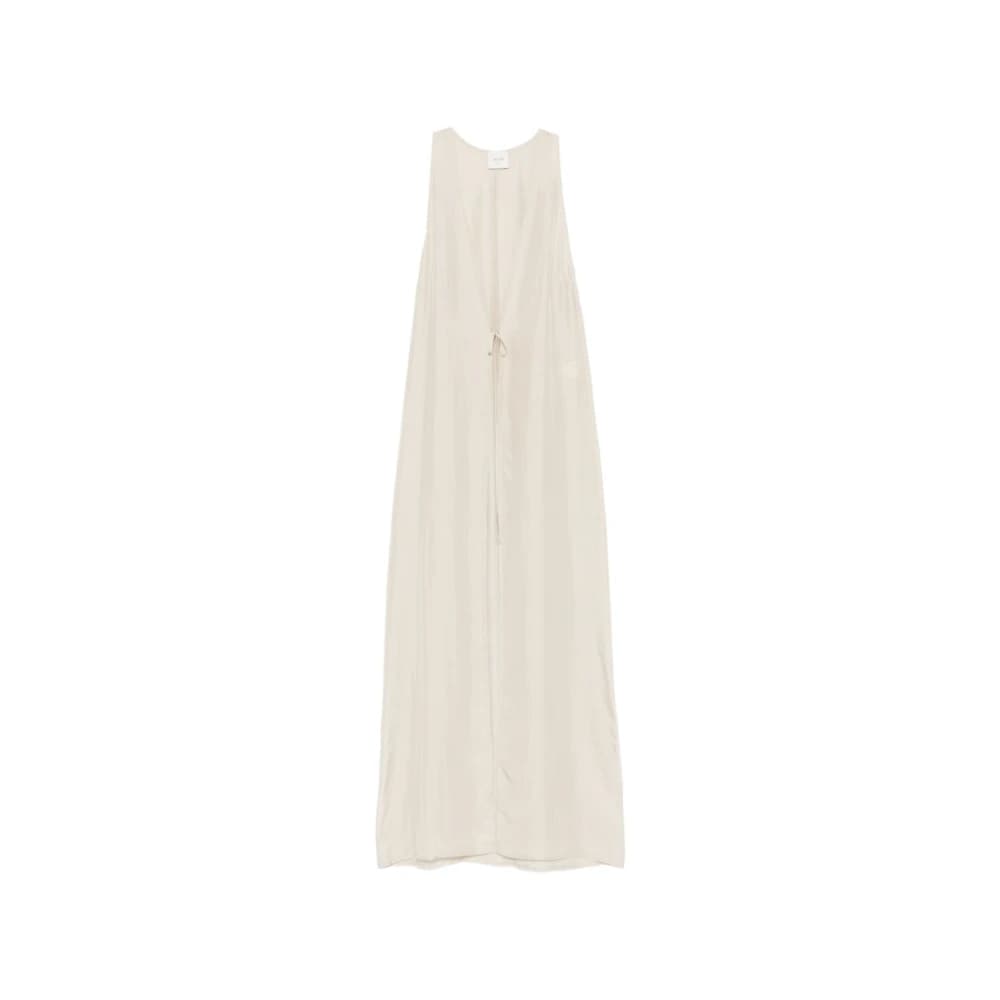 Zijden Maxjurk - Dames - Maxi kleedjes - Wit - S - Kleedjes