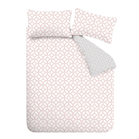 Catherine Lansfield Geo Pink Duvet Cover - Single