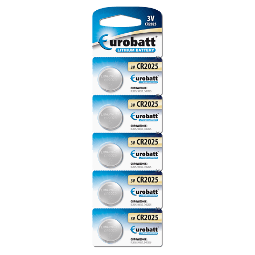 Eurobatt CR2025 3V Lithium Coin Cell Battery - 1 pc