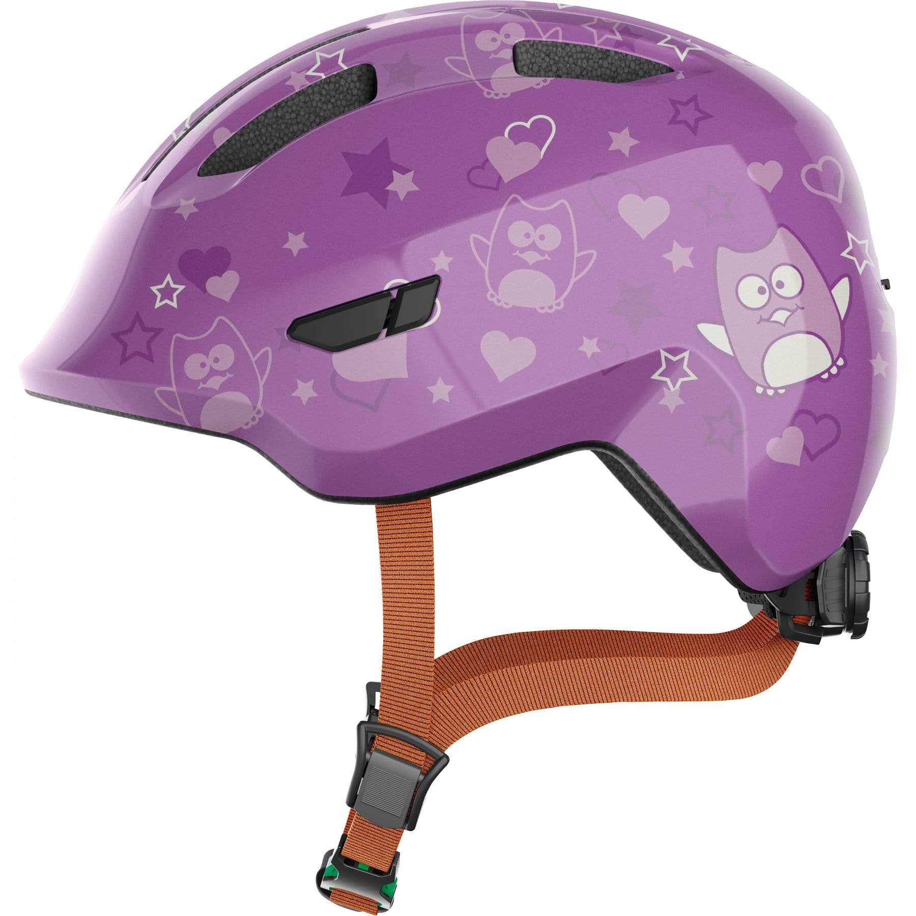 Abus Smiley 3.0, fietshelm, junior, purple star