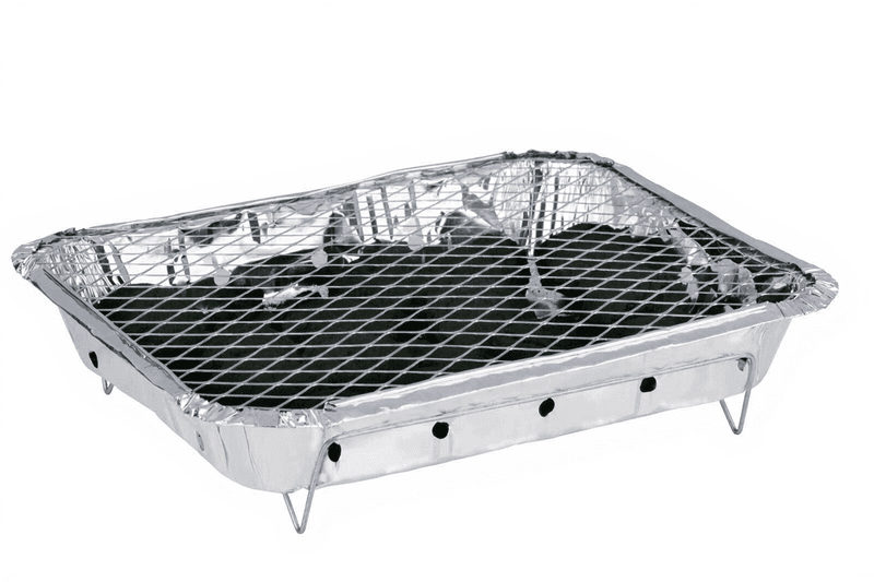 Alpina Einweg-Holzkohlegrill, Brenndauer ca. 1,5 Stunden, mit Grillrost, 600g