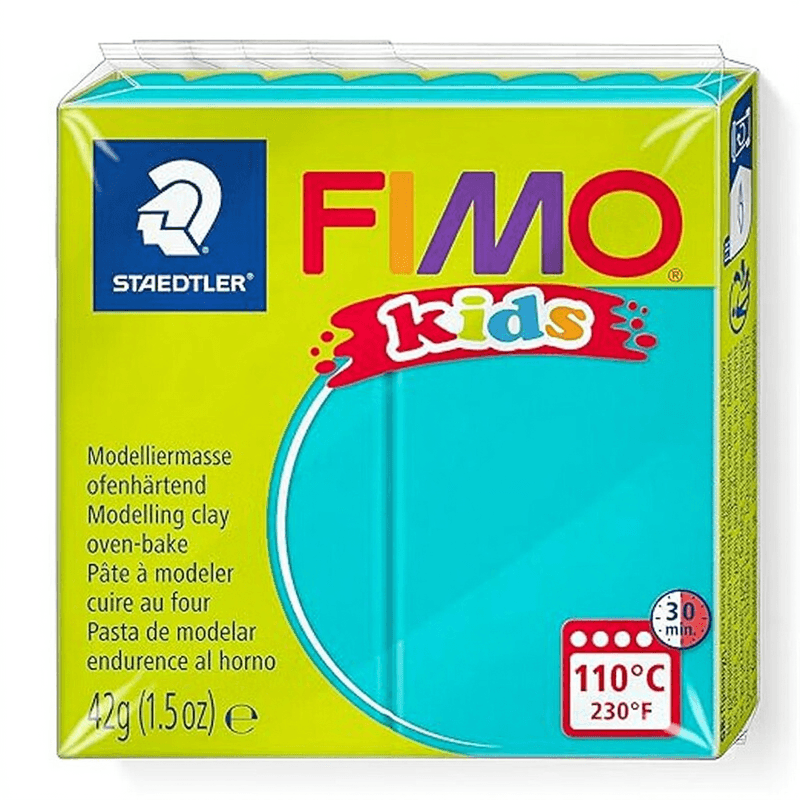 STAEDTLER FIMO Kids Ofenhärtende Modelliermasse 42 g, Block, portioniert, Türkis