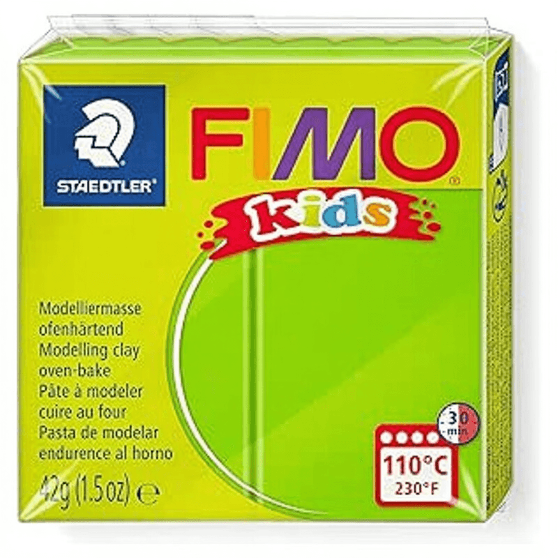 FIMO Kids limettengrün Thermodur-Modelliermasse, 42 g Block