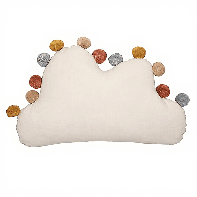 Kissen Wolke mit Pompons 30x50