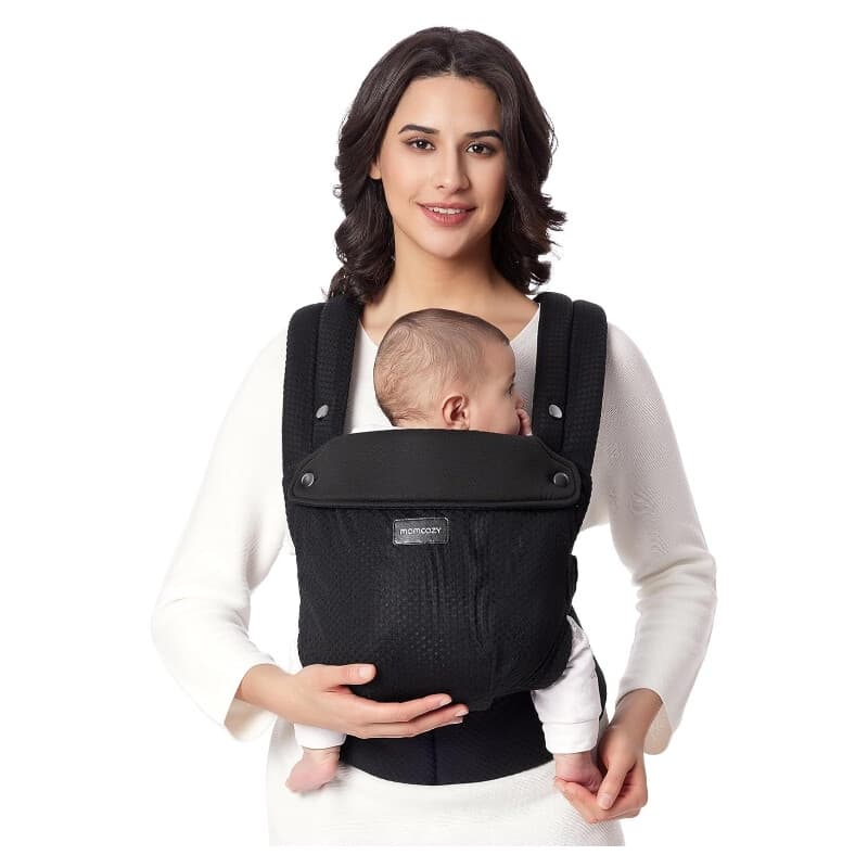 Momcozy atmungsaktive Meshbabytrage, ergonomisches Design, leicht und handlich, für 3,2 – 20 kg, verstärkte Lendenstütze, ganztägiger Komfort,