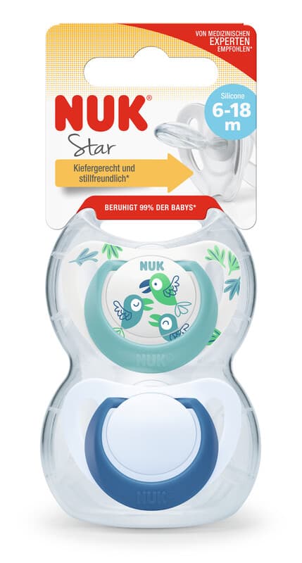 NUK Beruhigungssauger Star Silikon Gr. 2 6-18 m 2 St