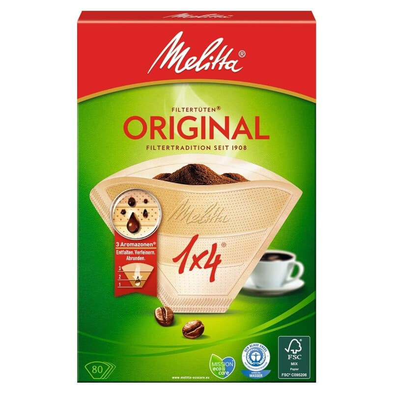 Melitta Kaffeefiltertüten Original 1 × 4 Naturbraun