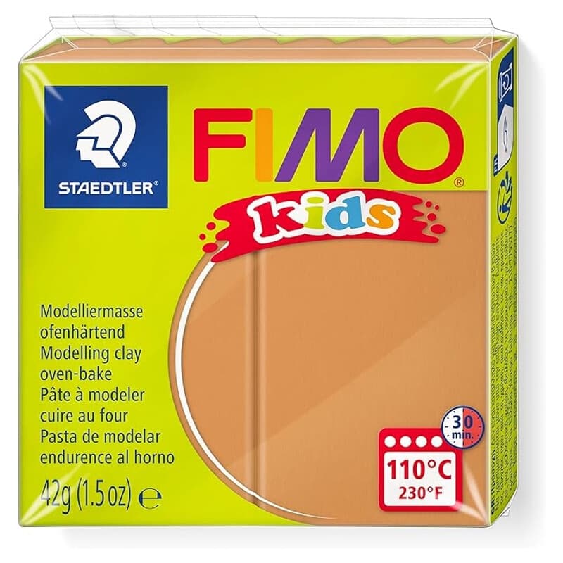 STAEDTLER FIMO Kids braune ofenhärtende Modelliermasse, 42 g Block, portioniert, Braun