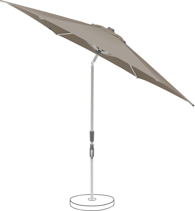 Suncomfort by Glatz Sonnenschirm, 250x228 cm, Helltaupe 053, Standregenschirm mit Kurbel