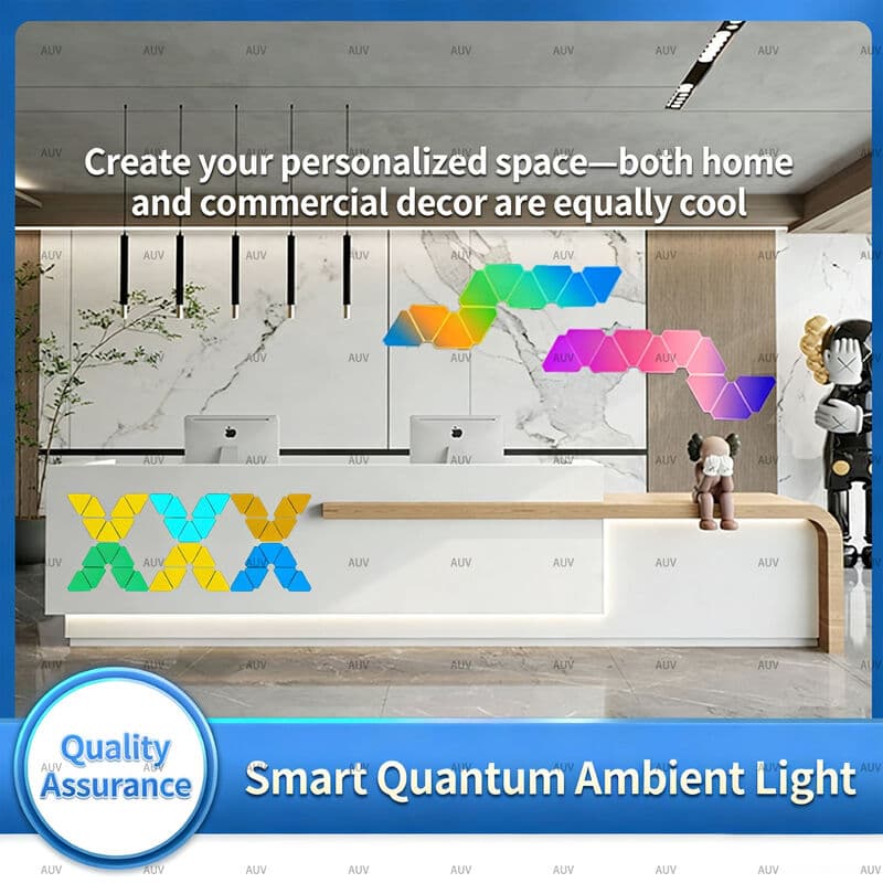 Arlgsite RGB-LED-Panel, 6 Stück, dreieckige Spiele-Wandleuchte mit Fernbedienung, intelligentes LED-Wandlicht, selbst gestaltbar und kombinierbar,