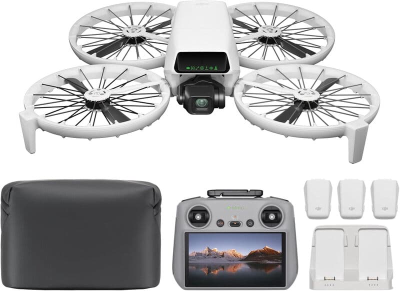 DJI Flip Fly More Combo mit RC 2 bildschirmfernsteuerung, drohne mit 4K UHD kamera für erwachsene, handstart, automatischer rückkehr, Intelligent