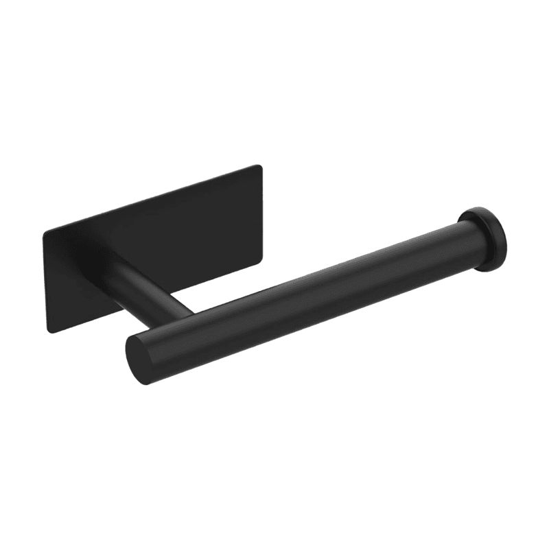 Ibergrif Schwarz Chrom Toilettenpapierhalter Wandmontiert, Selbstklebender Toilettenpapierhalter für Badezimmer & Küche, Wasserdicht, Ohne Bohren