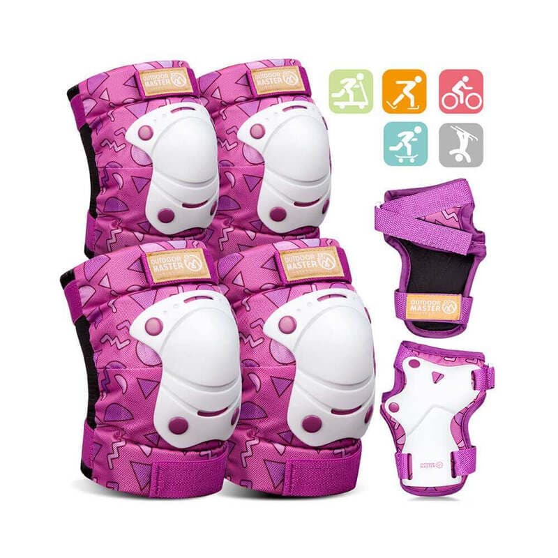 OutdoorMaster Kinder Ellenbogen- & Knieschützer Lila Größe M