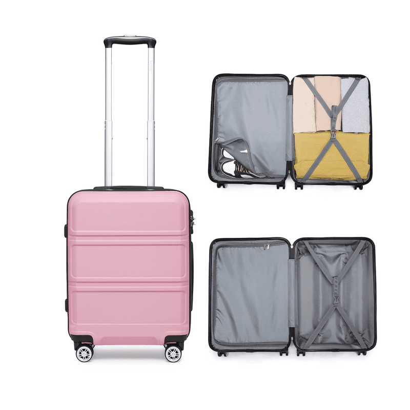 Kabinentrolley S, kompakte Reisetasche mit langlebiger Hartschale und leichtgängigen Rollen, Pink