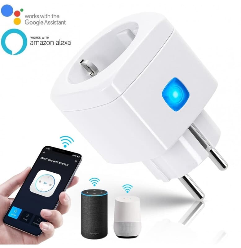 Aigostar WiFi WB Smart Plug Adapter MAX.2300W,10A 250V~ Fernbedienung Sprachsteuerung Timer-Funktion Einfache Einrichtung