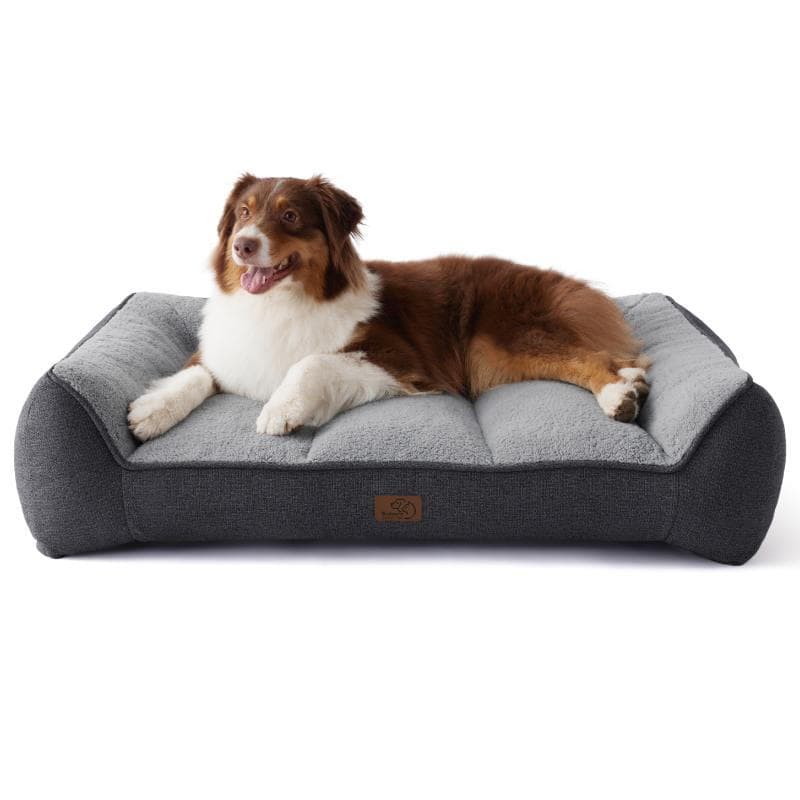 BEDSURE Haustiersofa, einfarbig, große Ausführung, Hundesofa, anthrazitgrau, 89 x 63 x 20 cm, Größe L