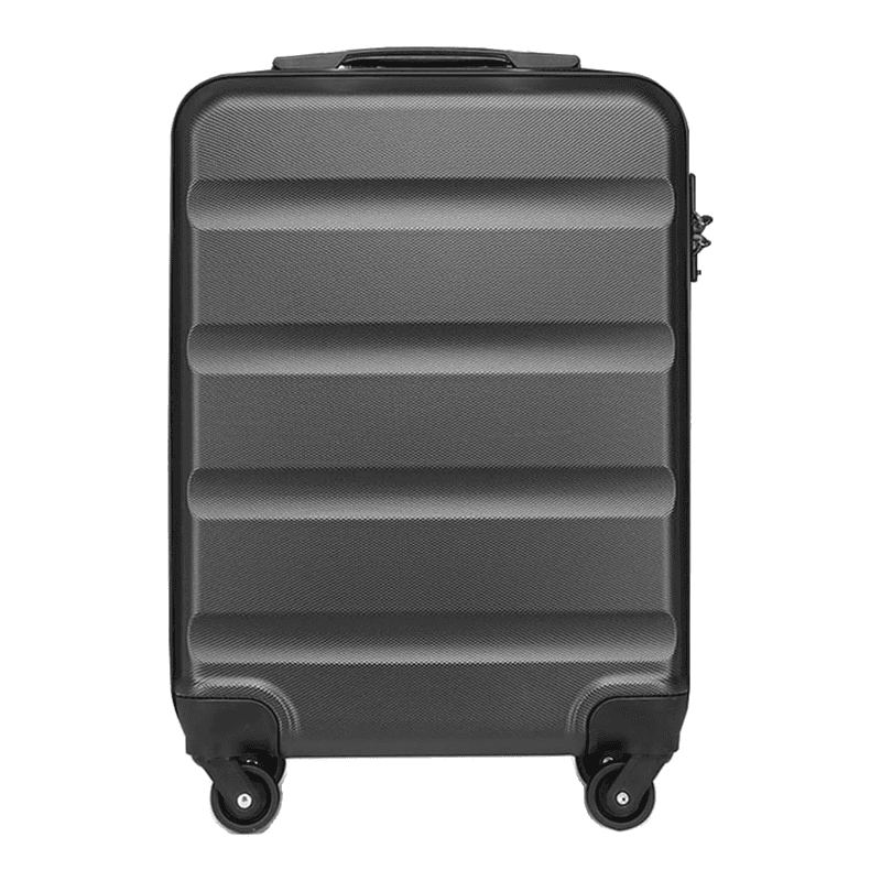 Kono Handgepäck Hartschale ABS Carry-on Koffer mit 4 Doppelrädern und Ziffern-Kombinationsschloss (Grau)