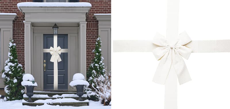 BOW FOR DOOR 33X42CM WHITE