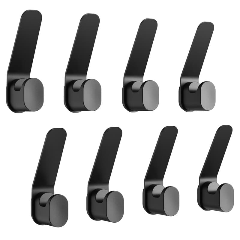 kapanou Wandhaken-Set aus Aluminium, 8 Stück, robuste Metall-Kleiderbügel für Bad, Schlafzimmer und Eingangsbereich, moderne und dekorative