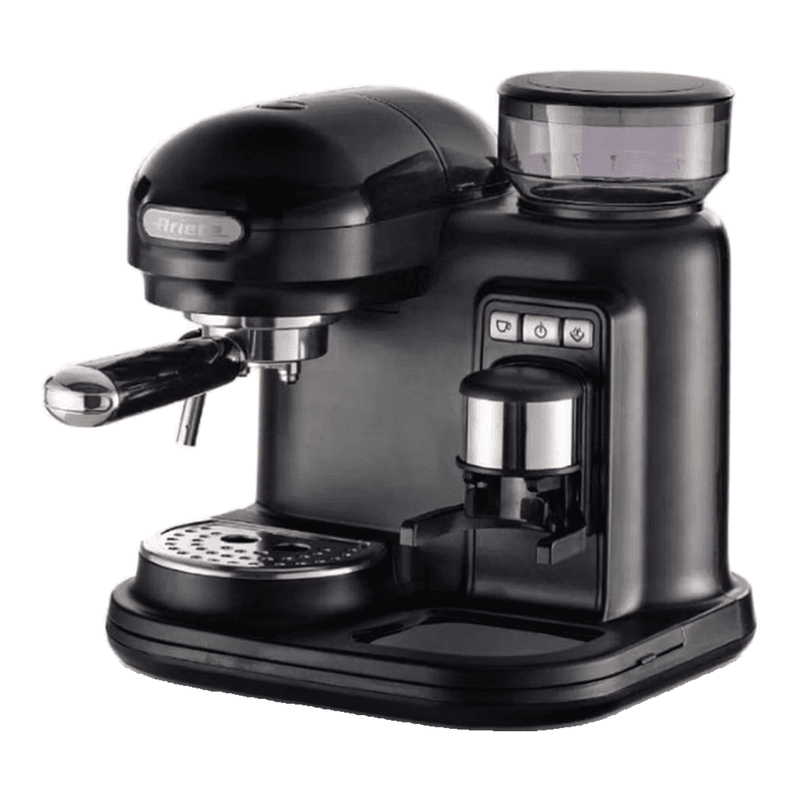Ariete Espressomaschine Moderna 1318, Mit Kaffeemühle, Filter für 1 oder 2 Tassen, Maxi Cappuccino, Automatische Abschaltung, 250 g Bohnenbehälter,