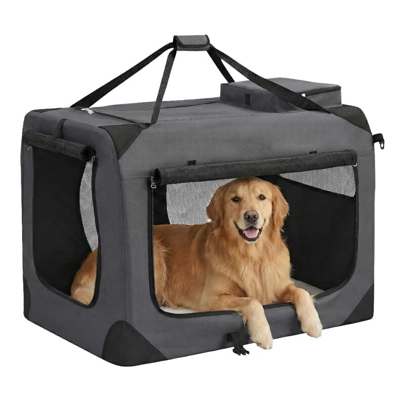 Faltbare Haustierrucksack-Tasche, tragbare Hundereisebox, Haustier-Reisebox mit weichen Seitenwänden für Hund und Katze, große Hundetragebox fürs