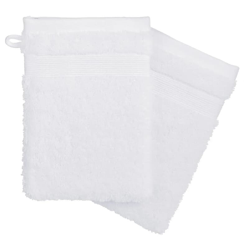 Atmosphera 2er-Pack Gesichtshandtücher, 15 x 21 cm, 100 % Baumwolle, 450 g/m², Weiß