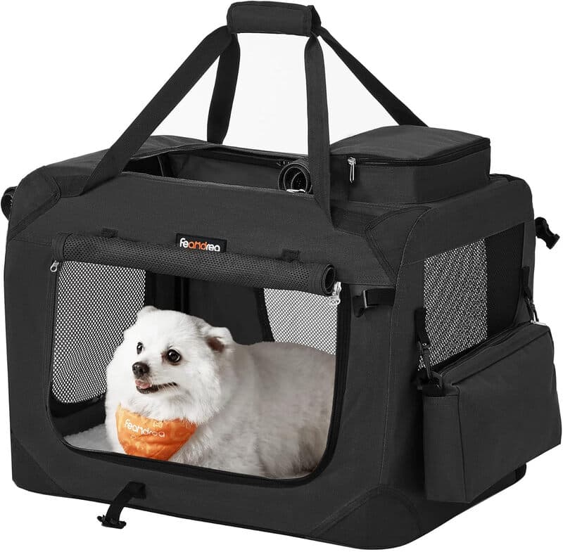 Feandrea Faltbare Hundetransportbox - 60 x 42 x 42 cm - Schwarz